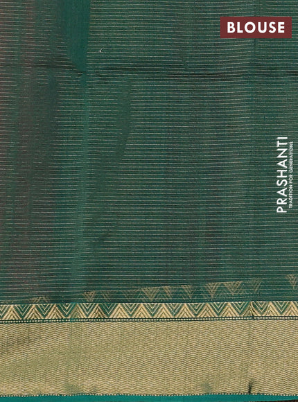 Maheswari silk cotton saree pink and green with allover small zari woven checked pattern and zari woven border