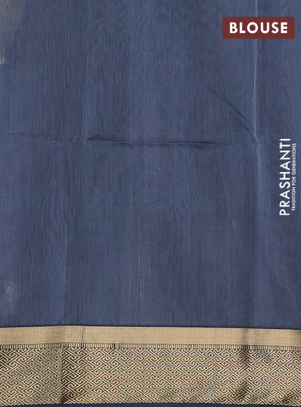 Maheswari silk cotton saree grey with allover zari weaves and zari woven border