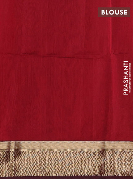 Maheswari silk cotton saree maroon with allover zari weaves and zari woven border