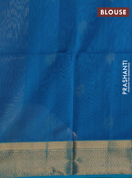 Maheswari silk cotton saree navy blue and cs blue with allover zari weaves and zari woven border