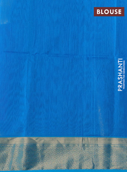Maheswari silk cotton saree purple and teal blue with allover zari weaves and zari woven border