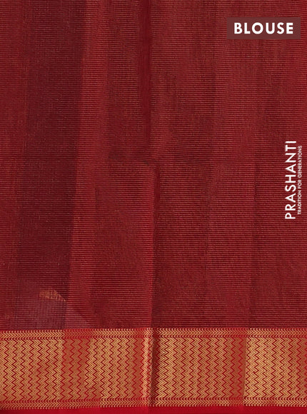 Maheswari silk cotton saree purple and red with allover small zari woven checked pattern and zari woven border