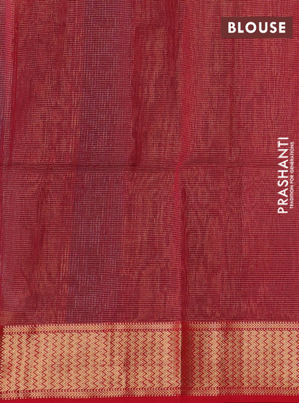 Maheswari silk cotton saree navy blue and red with allover small zari woven checked pattern and zari woven border
