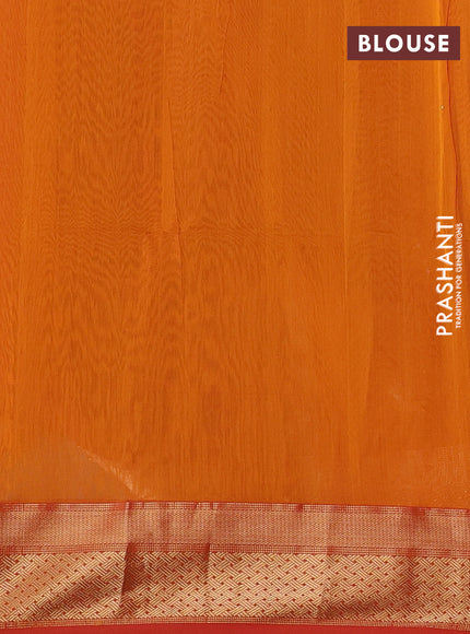 Maheswari silk cotton saree maroon and mustard yellow with zari woven buttas and zari woven border