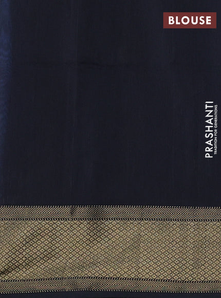 Maheswari silk cotton saree blue and black with zari woven buttas and zari woven border