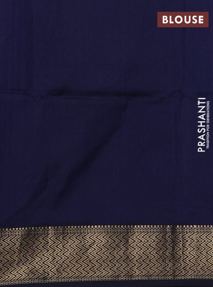 Maheswari silk cotton saree navy blue with zari woven buttas and zari woven border