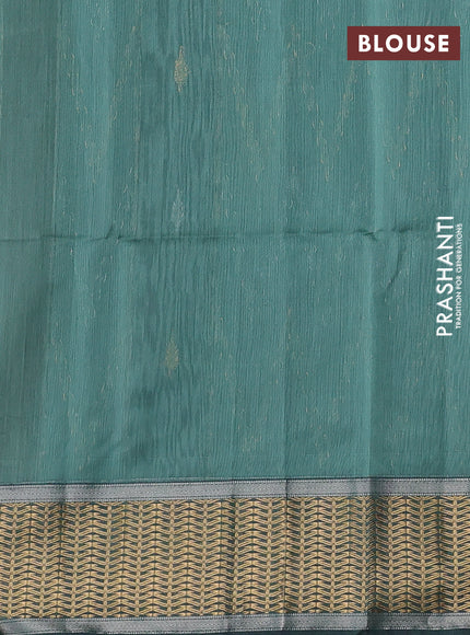 Maheswari silk cotton saree sap green and pastel green with silver & gold zari woven buttas and zari woven border