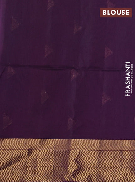 Maheswari silk cotton saree blue and purple with zari woven geometric buttas and zari woven border