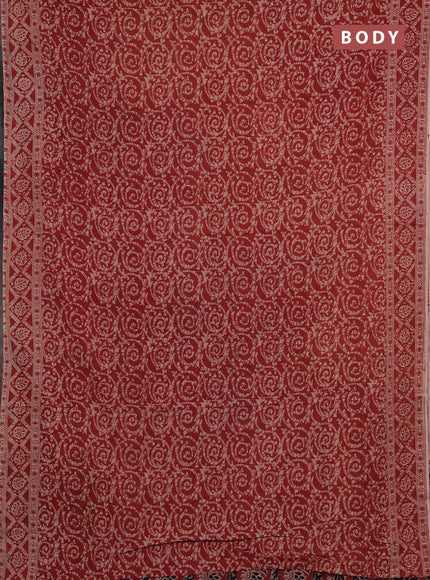Kalamkari cotton saree brown with allover prints and printed border