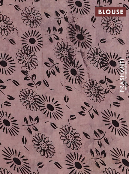 Kalamkari cotton saree brown with allover prints and printed border