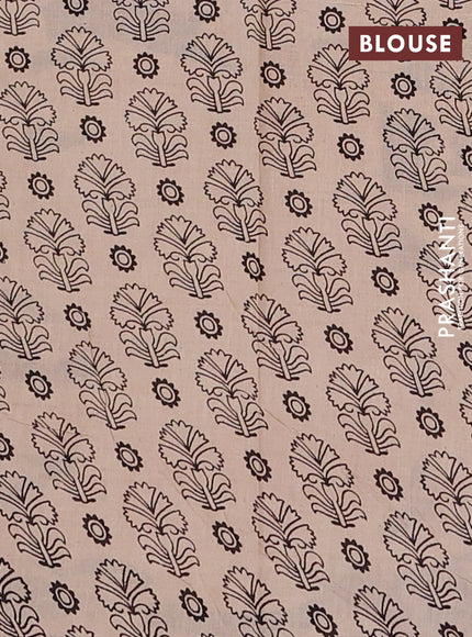 Kalamkari cotton saree deep purple and black with allover prints and pichwai printed border