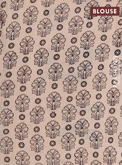 Kalamkari cotton saree peacock green and black with allover prints and pichwai printed border