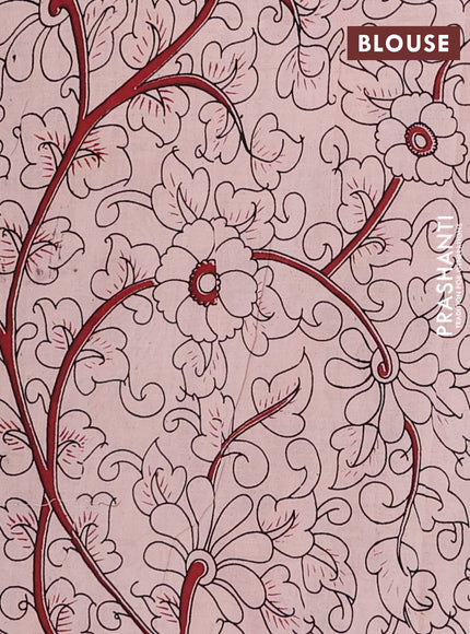 Kalamkari cotton saree maroon and beige with allover prints and printed border