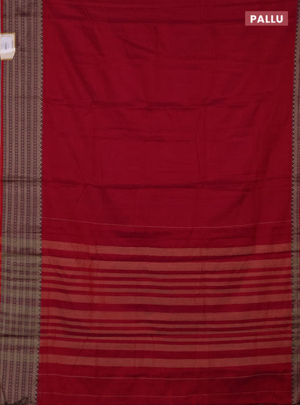 Narayanpet cotton saree magenta pink with plain body and thread woven border