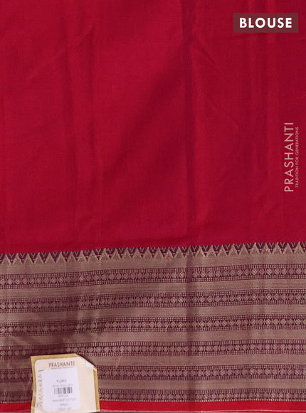 Narayanpet cotton saree magenta pink with plain body and thread woven border
