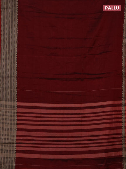 Narayanpet cotton saree deep maroon with plain body and thread woven border
