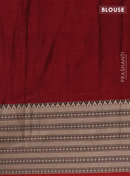 Narayanpet cotton saree deep maroon with plain body and thread woven border