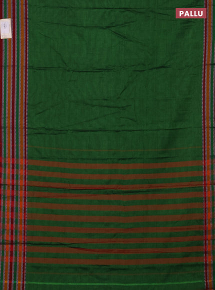 Narayanpet cotton saree light green and maroon with plain body and thread woven border