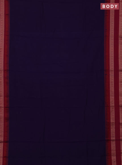 Narayanpet cotton saree violet and magenta pink with plain body and rettapet thread woven border