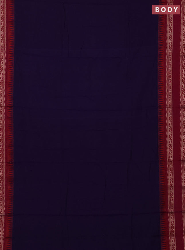 Narayanpet cotton saree violet and magenta pink with plain body and rettapet thread woven border