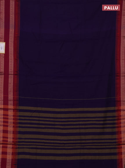 Narayanpet cotton saree violet and magenta pink with plain body and rettapet thread woven border