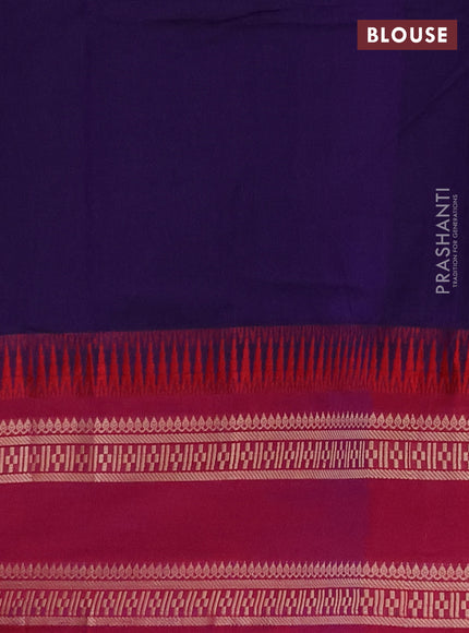 Narayanpet cotton saree violet and magenta pink with plain body and rettapet thread woven border
