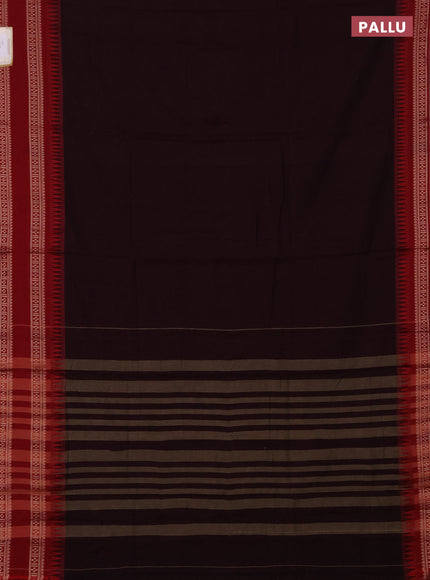 Narayanpet cotton saree deep wine and maroon with plain body and rettapet thread woven border