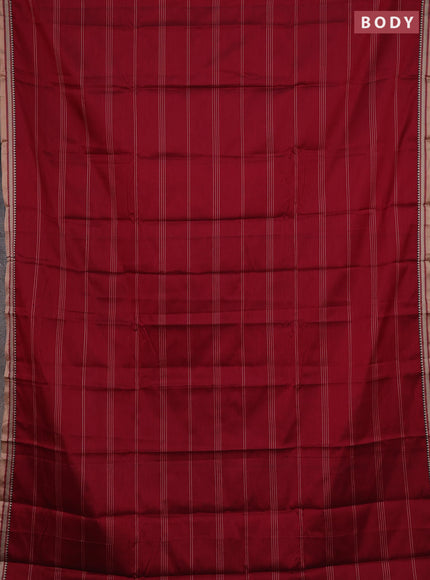 Narayanpet cotton saree maroon and beige with allover thread weaves and small threda woven border