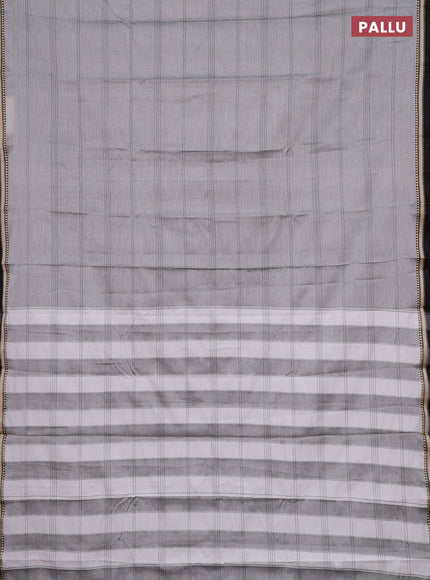 Narayanpet cotton saree grey and black with allover thread weaves and small threda woven border