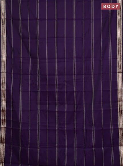 Narayanpet cotton saree violet and black with allover thread weaves and thread woven border