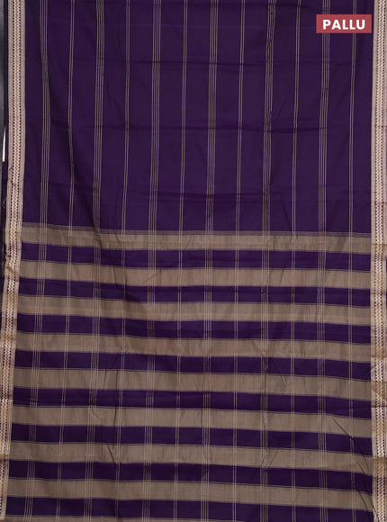 Narayanpet cotton saree violet and black with allover thread weaves and thread woven border