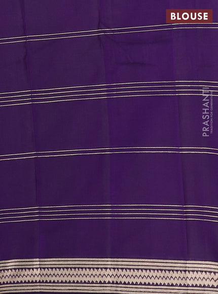 Narayanpet cotton saree violet and black with allover thread weaves and thread woven border
