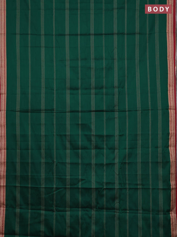 Narayanpet cotton saree green and maroon with allover thread weaves and thread woven border