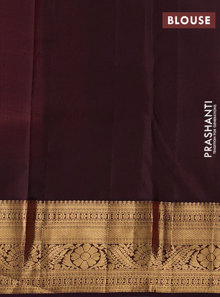 Pure kanchipuram silk saree pink and jamun shade with allover zari woven brocade weaves and rich zari woven korvai border