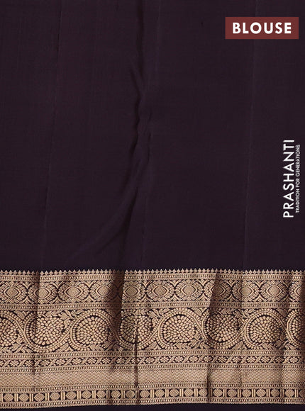 Pure kanchipuram silk saree light pink and jamun shade with allover zari woven brocade weaves and rich zari woven korvai border