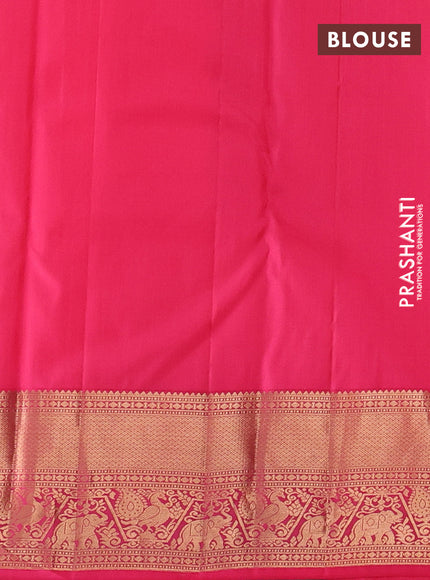Pure kanchipuram silk saree pink with allover zari woven brocade weaves and rich zari woven border