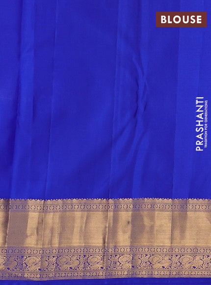 Pure kanchipuram silk saree royal blue with allover zari woven brocade weaves and rich zari woven border