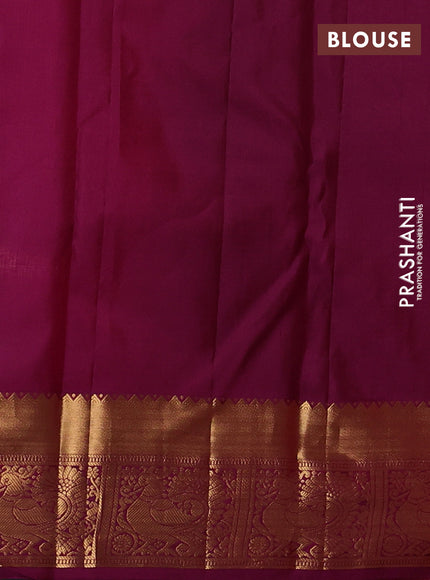 Pure kanchipuram silk saree purple with allover zari woven brocade weaves and rich zari woven border