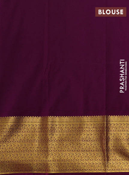 Semi kanchipuram silk saree lavender shade and purple with allover zari weaves & buttas and long zari woven border