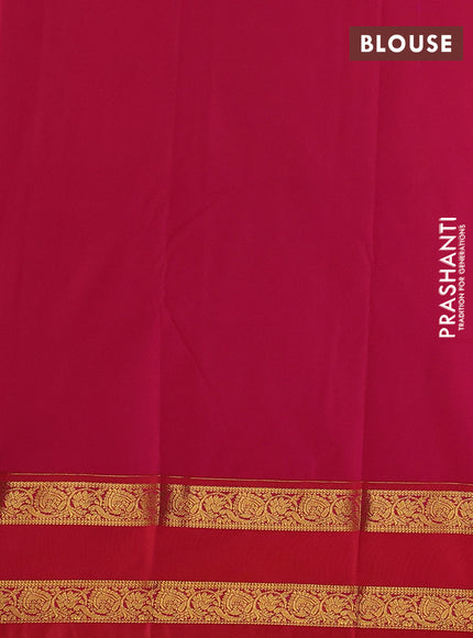 Semi kanchipuram silk saree teal blue and red with allover zari weaves & buttas and rettapet zari woven border