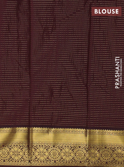 Semi kanchipuram silk saree cream and deep maroon with allover zari checks & buttas and zari woven border