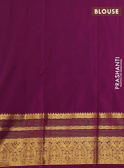 Semi kanchipuram silk saree pastel pink and purple with allover zari woven buttas and zari woven korvai border