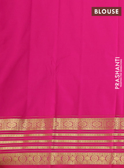 Semi kanchipuram silk saree violet and pink with allover zari weaves & buttas and zari woven korvai border