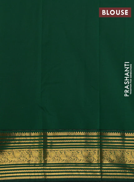 Semi kanchipuram silk saree pastel pink and green with zari woven buttas and zari woven korvai border