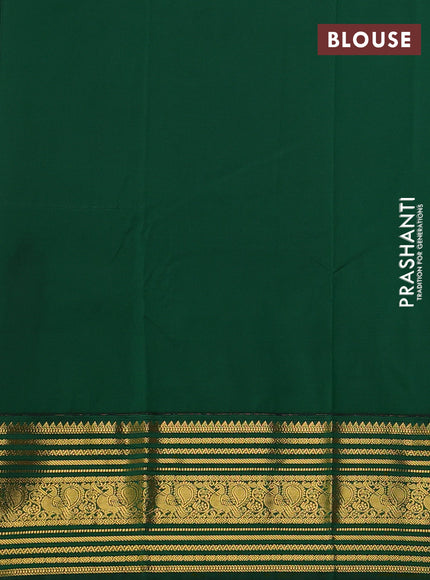 Semi kanchipuram silk saree lavender and green with zari woven buttas and zari woven korvai border
