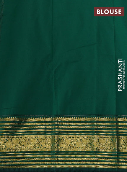 Semi kanchipuram silk saree pastel pink and green with zari woven buttas and zari woven korvai border