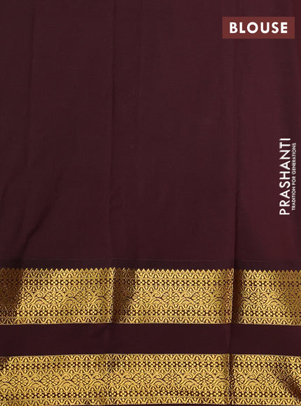 Semi kanchipuram silk saree pista green and deep maroon with zari woven buttas and long rettapet zari woven border