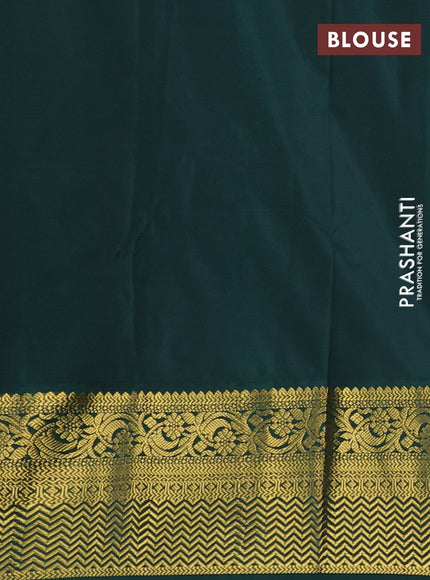 Semi kanchipuram silk saree light green and green with allover zari weaves & buttas and zari woven border