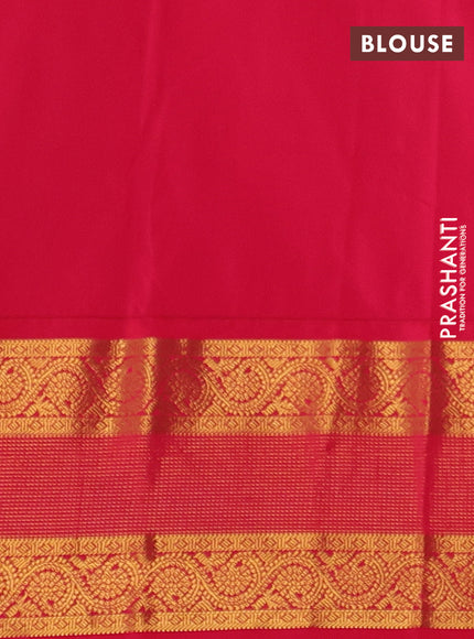 Semi kanchipuram silk saree lavender and pink with allover zari woven buttas and long zari woven border