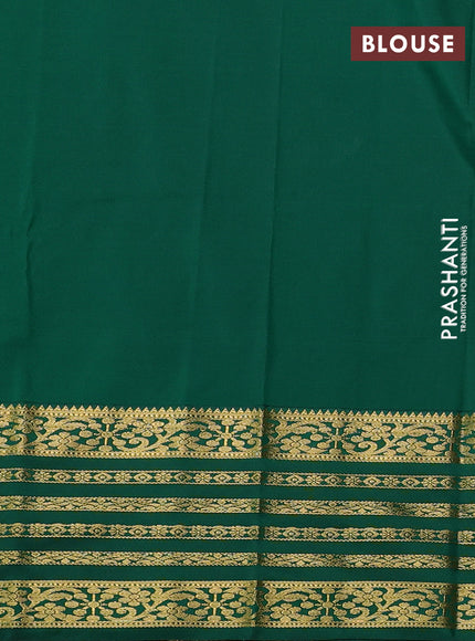 Semi kanchipuram silk saree mustard green and green with allover zari woven buttas and zari woven border